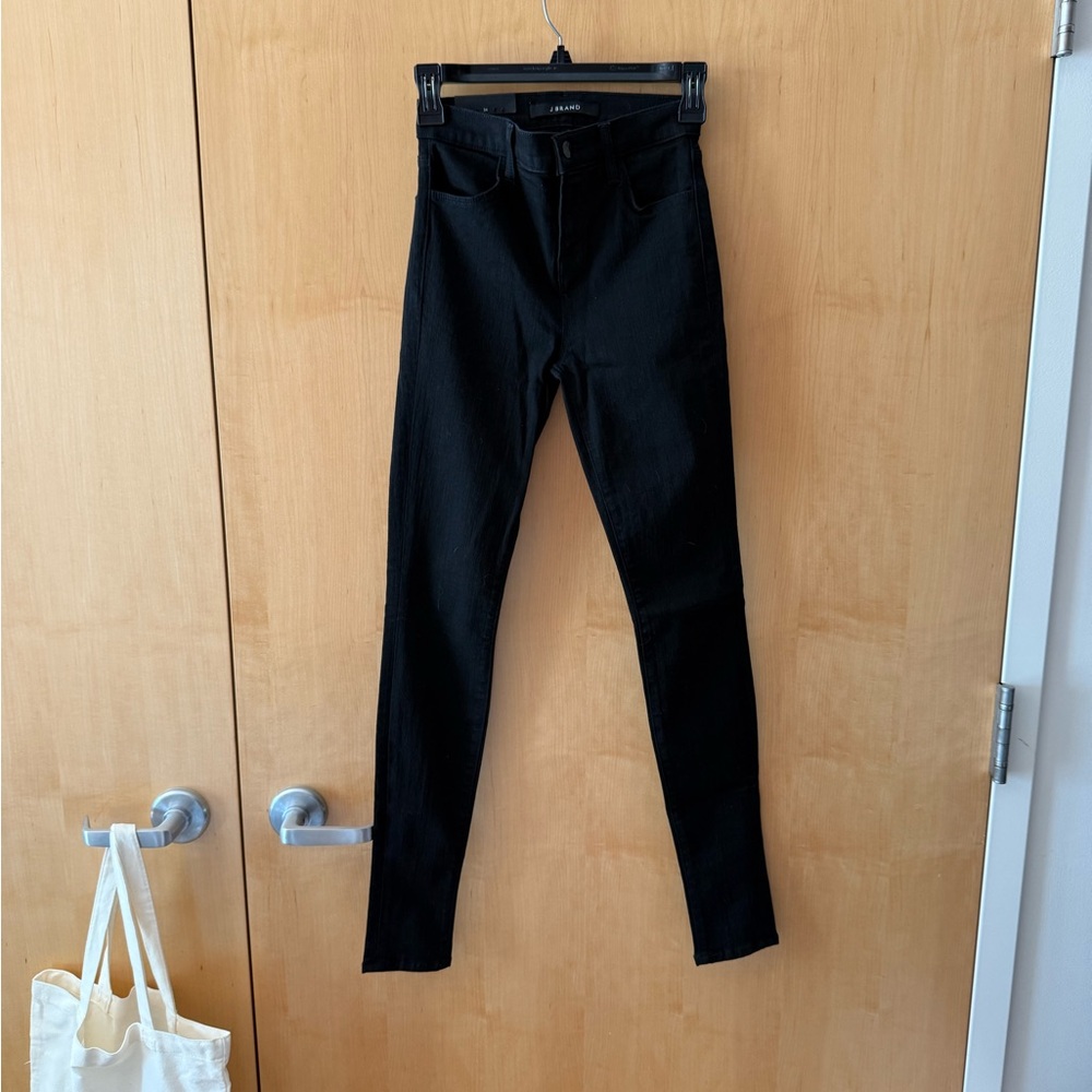 J Brand 24 Maria Black High-Waisted Skinny Jeans